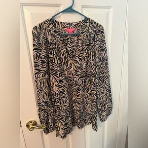 Lilly Pulitzer “Elsa” silk Stylish Zebra Print Women's Top